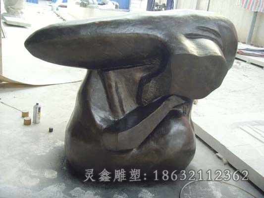 彩绘抽象景观公园铜雕