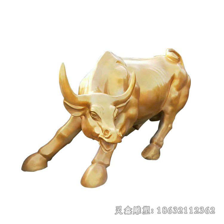 金色牛户外动物铜雕