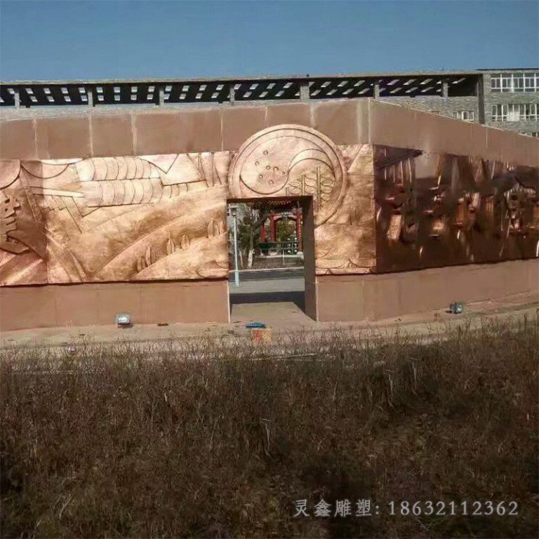 古铜色浮雕校园铜雕