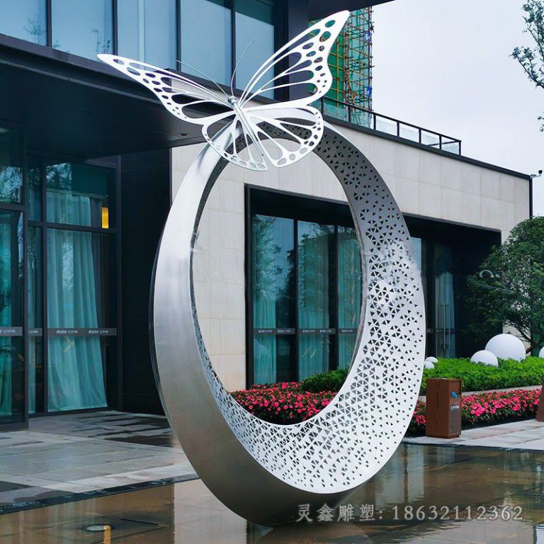 不锈钢镂空蝴蝶广场雕塑