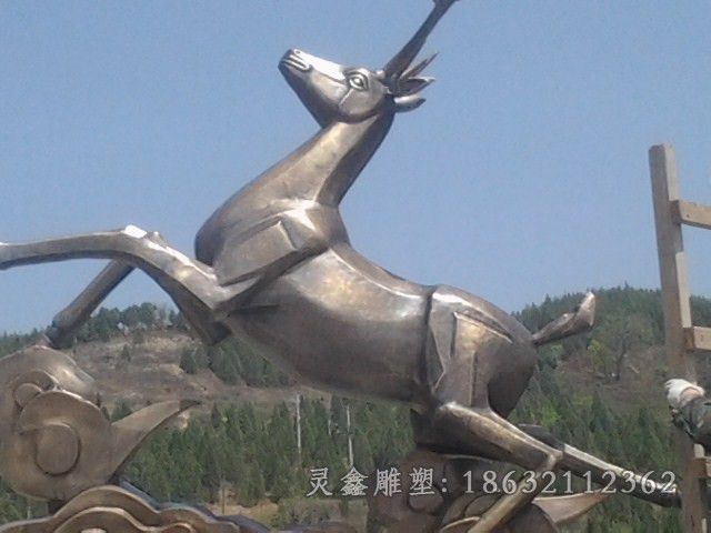 动物鹿景区景观铜雕
