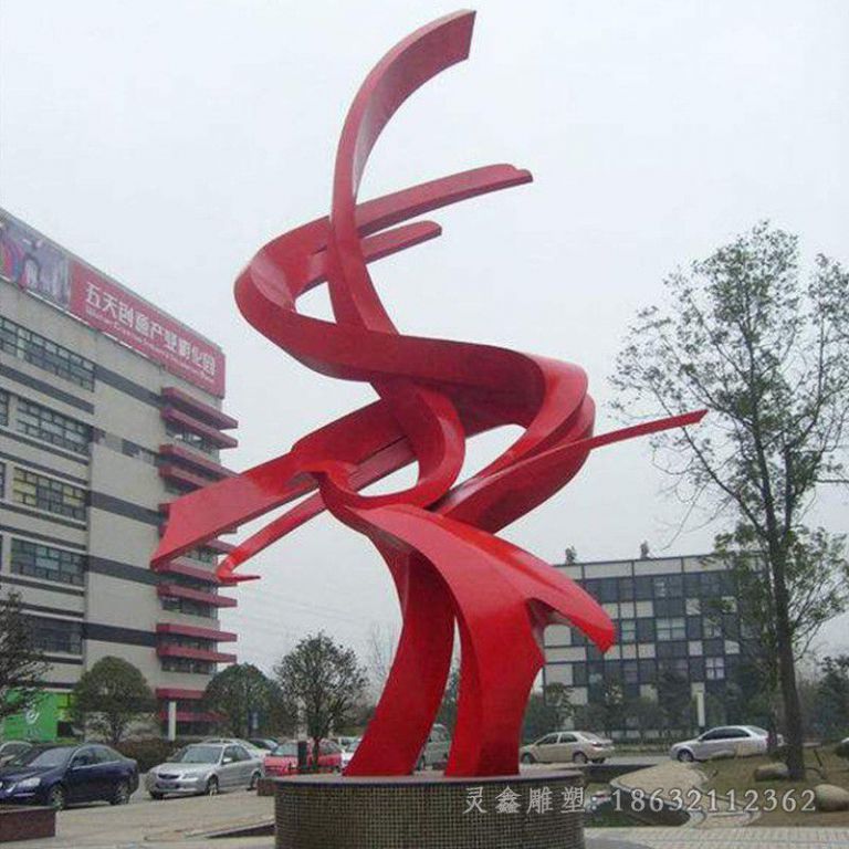 不锈钢抽象大雁城市雕塑