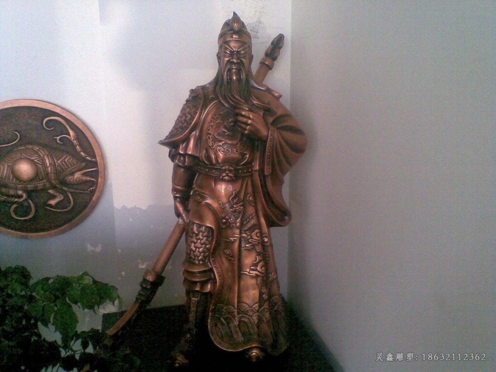 拿刀关公户外景观铜雕