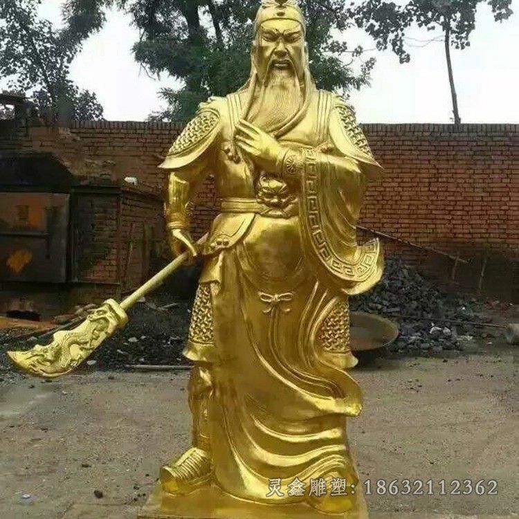 拿刀关公别墅景观铜雕