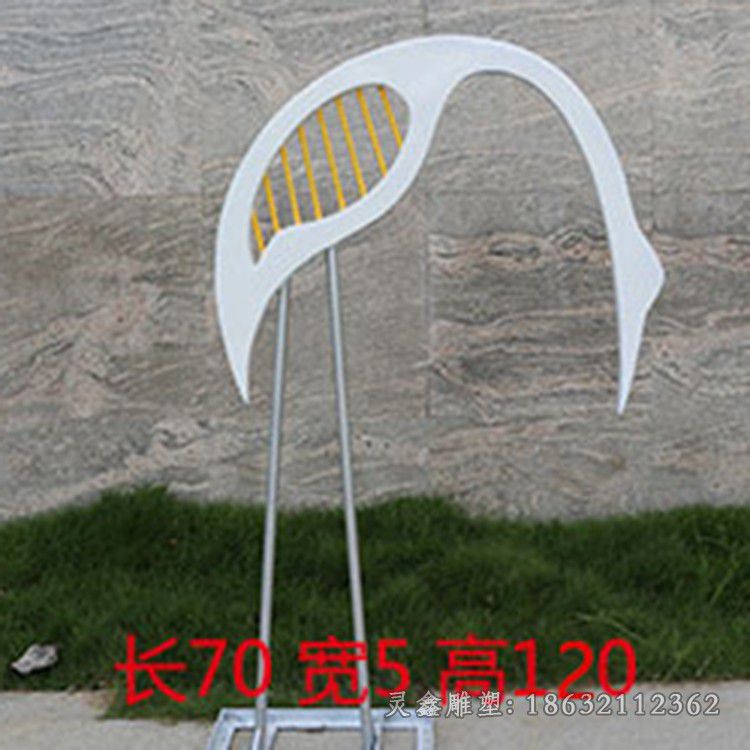 不锈钢几何仙鹤公园雕塑
