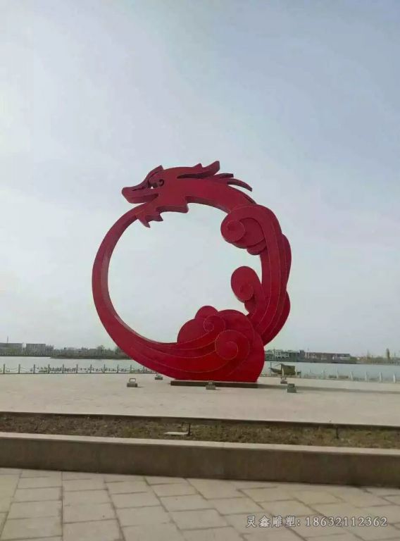 不锈钢抽象龙公园雕塑