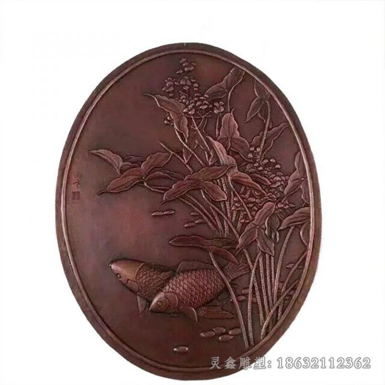 浮雕动物鱼校园铜雕