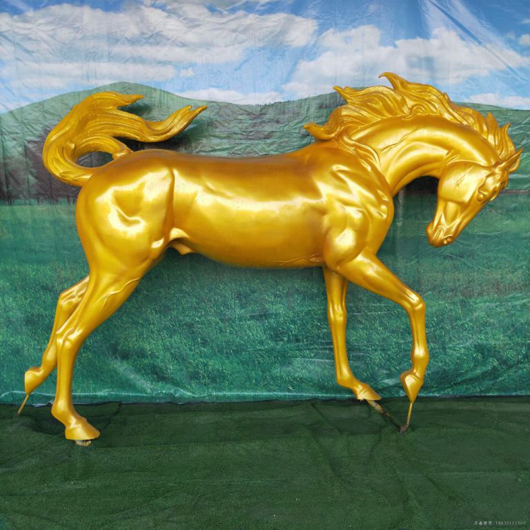 金色马广场景观铜雕