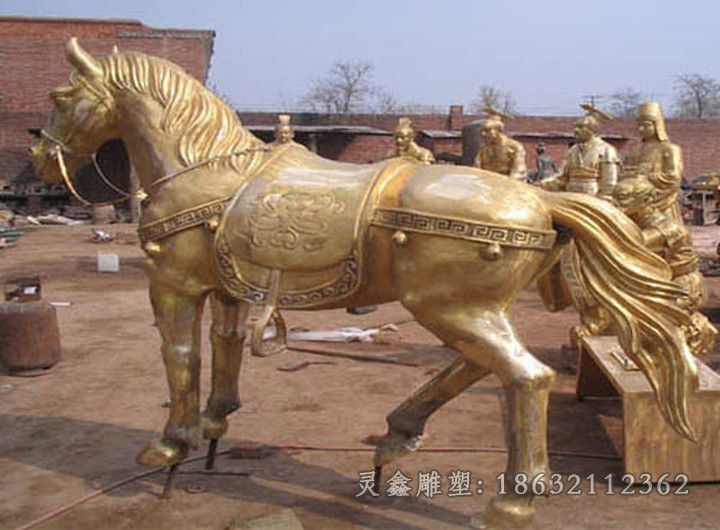 金色马别墅景观铜雕