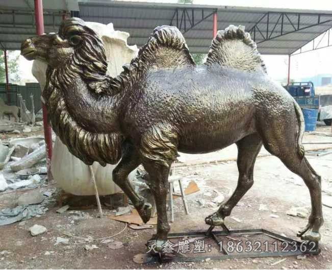 双峰骆驼小区动物铜雕
