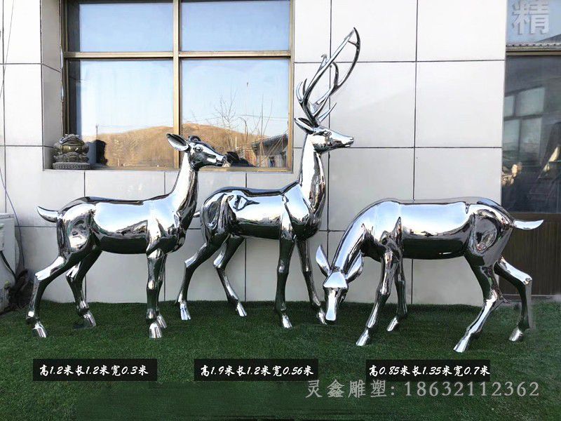 不锈钢抽象鹿商场雕塑