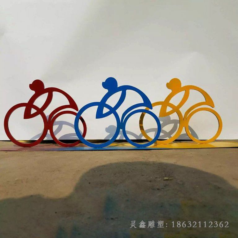 不锈钢自行车校园雕塑