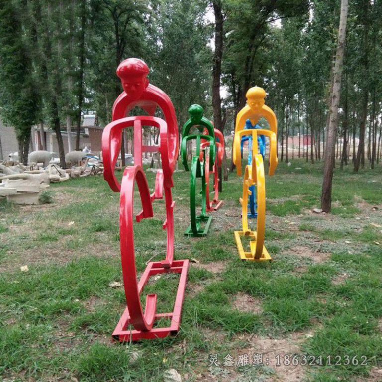 不锈钢自行车公园景观雕塑