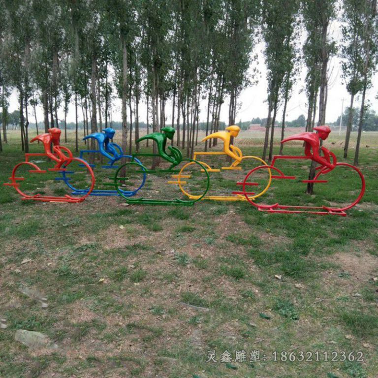 不锈钢自行车园林景观雕塑