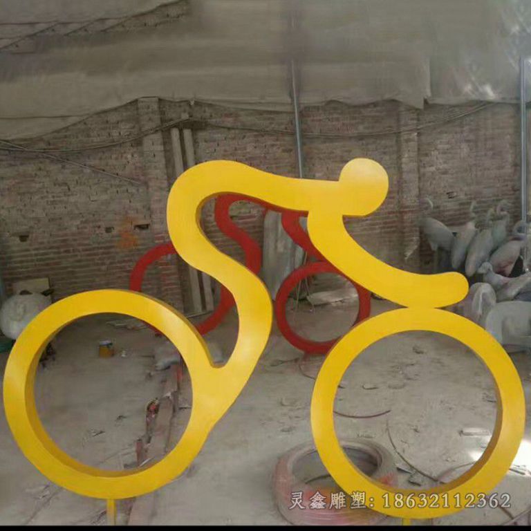 不锈钢自行车庭院景观雕塑