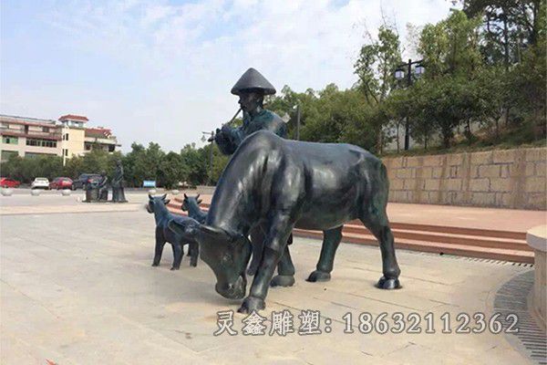 黑牛户外景观动物铜雕