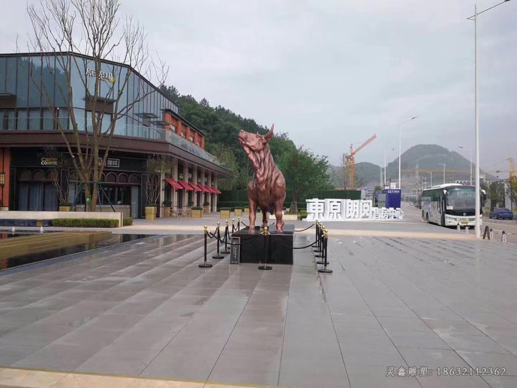 动物牛公园景观铜雕