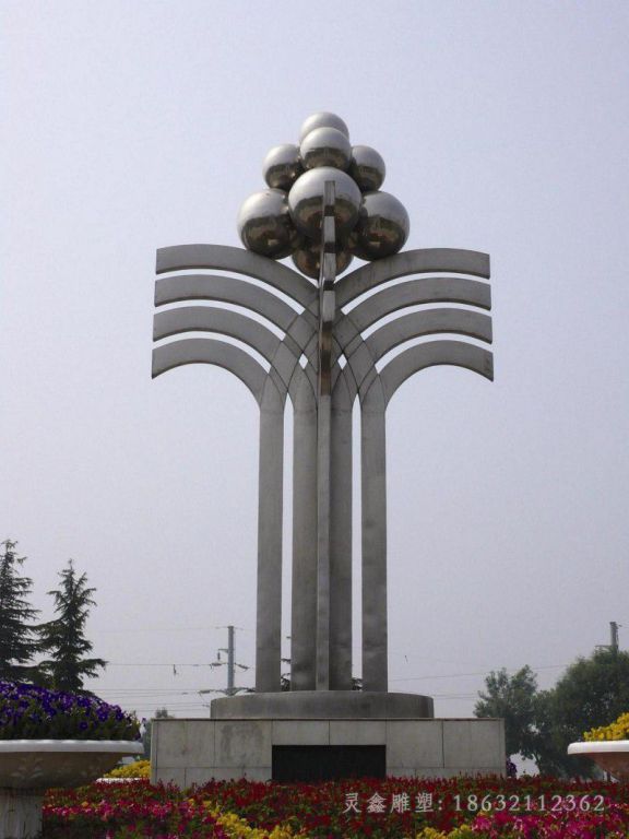 不锈钢抽象城市景观雕塑