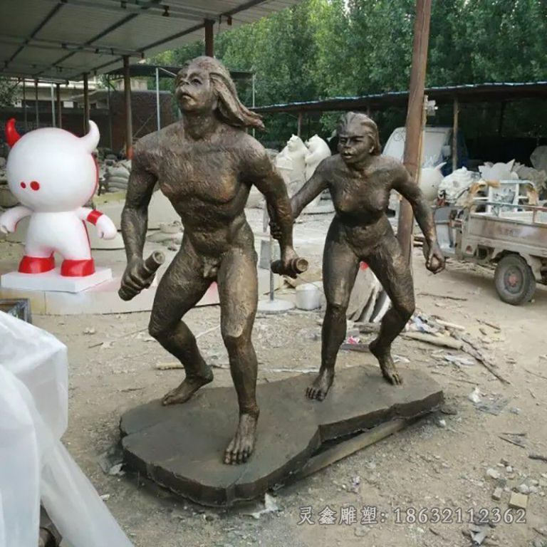 野人广场人物景观铜雕