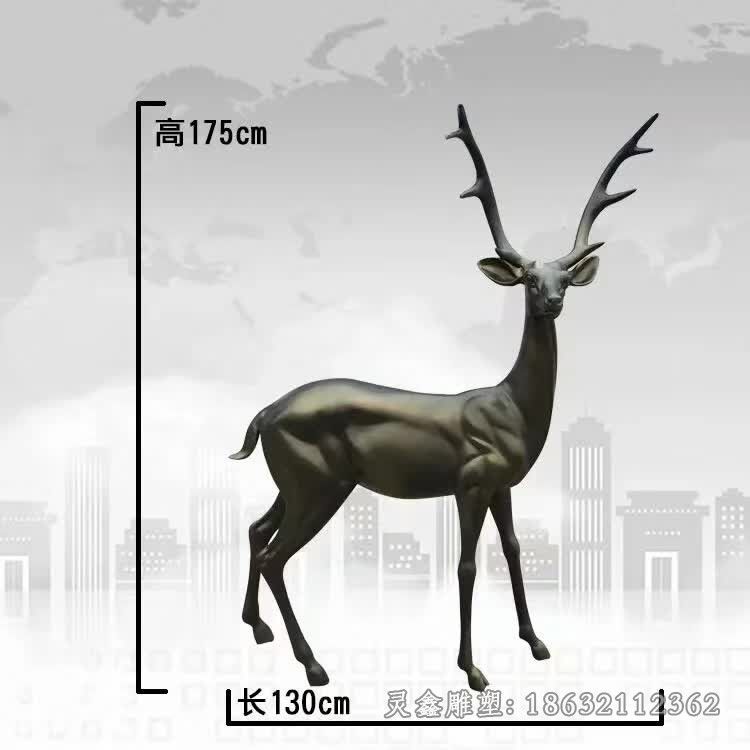 站姿小鹿小区景观铜雕