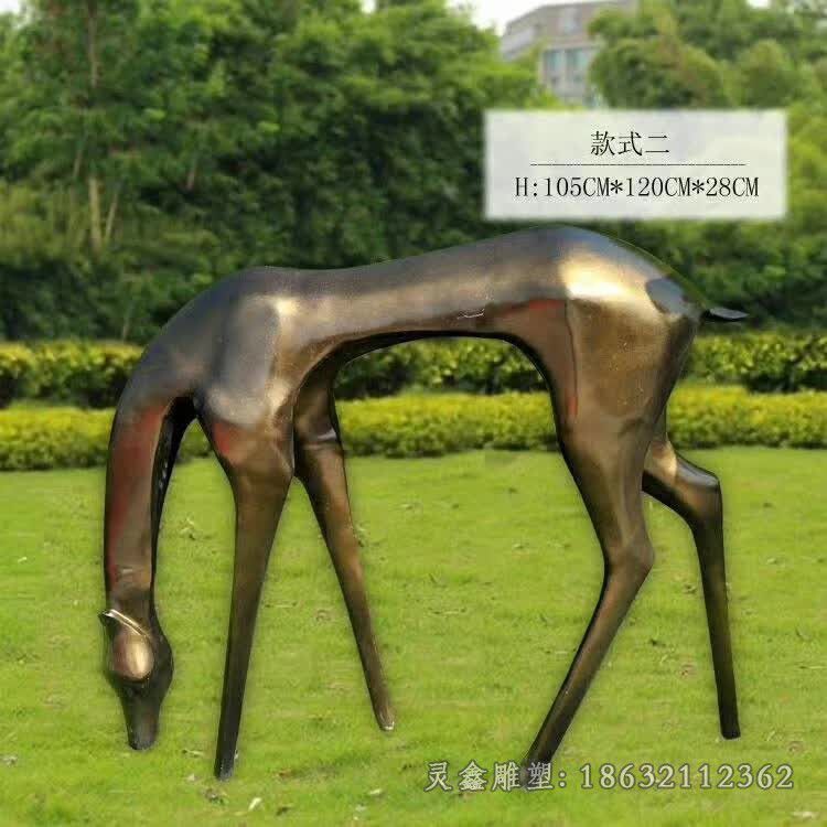 抽象小鹿景区景观铜雕