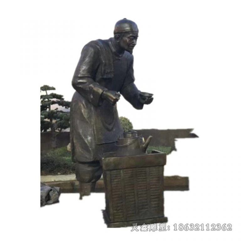 步行街人物小品铜雕