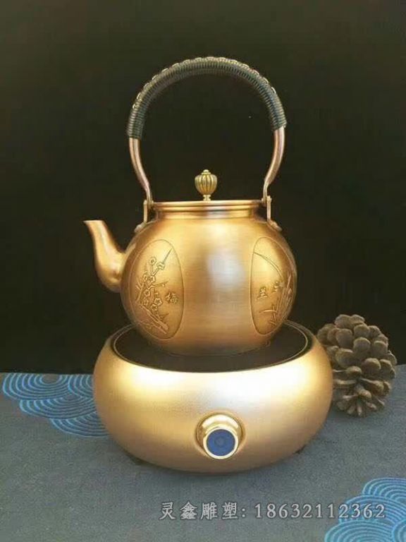 茶具广场景观铜雕