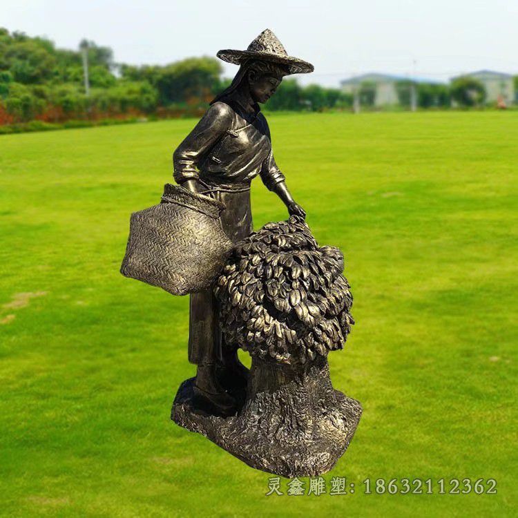 茶文化城市人物铜雕