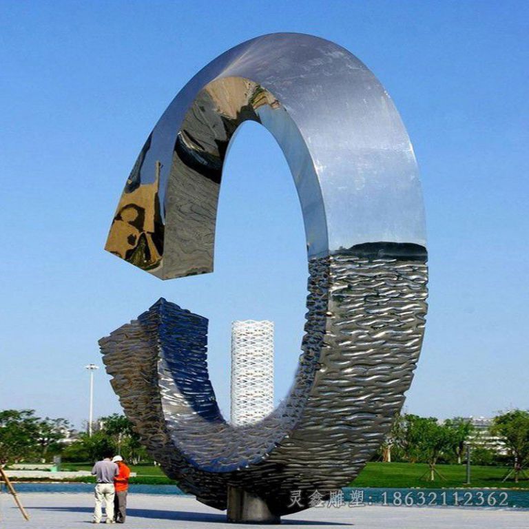 不锈钢艺术圆环公园雕塑
