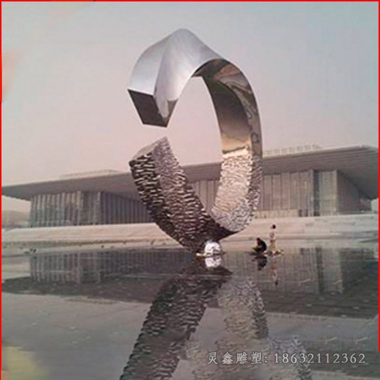 不锈钢艺术圆环商场雕塑