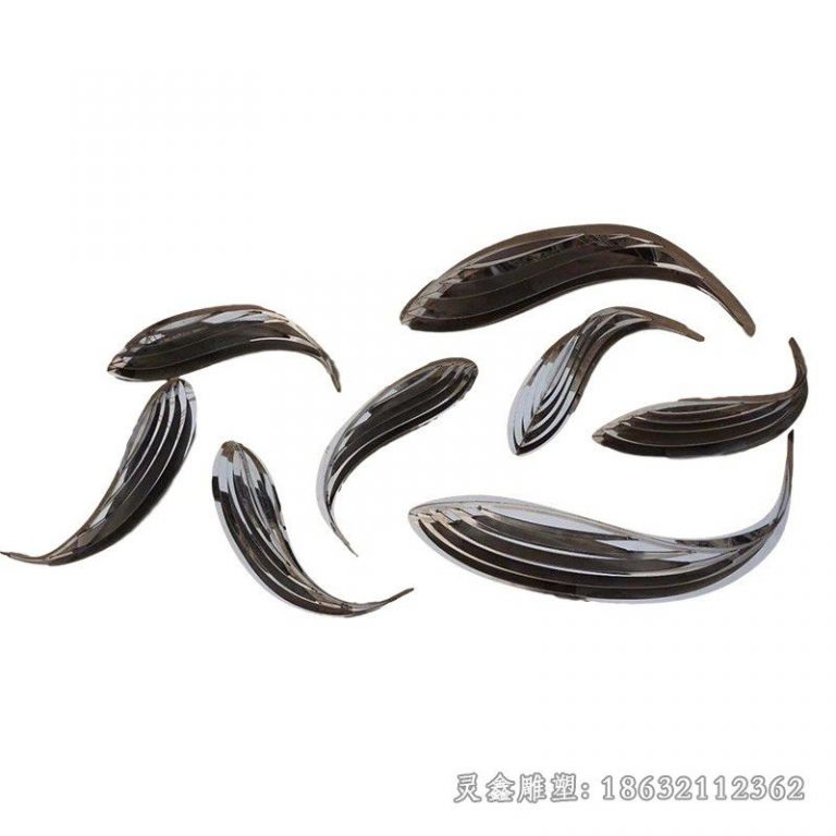 不锈钢鱼群别墅景观雕塑