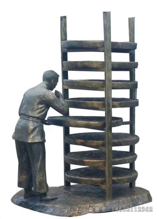 茶文化户外景观铜雕