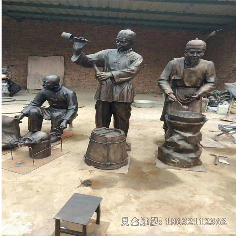 民俗街边小品人物铜雕