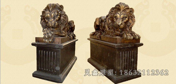 动物狮子商场景观铜雕