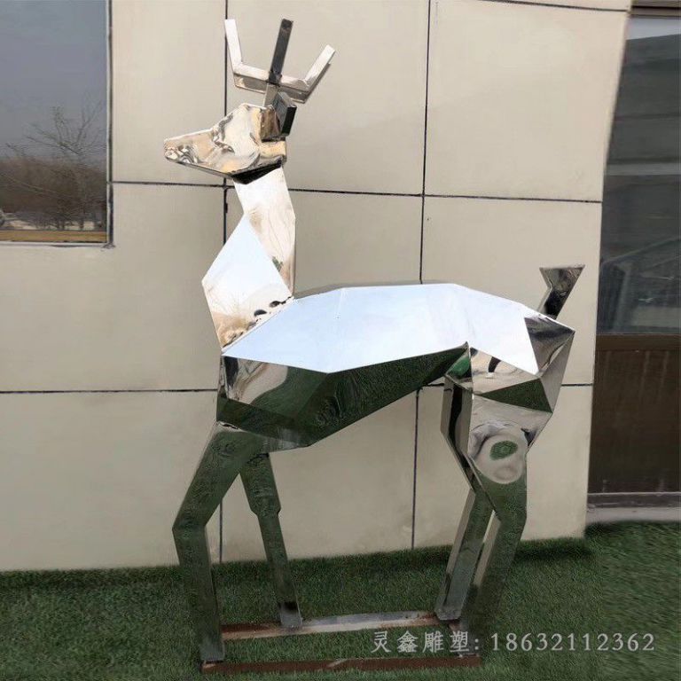 切面鹿商场不锈钢雕塑