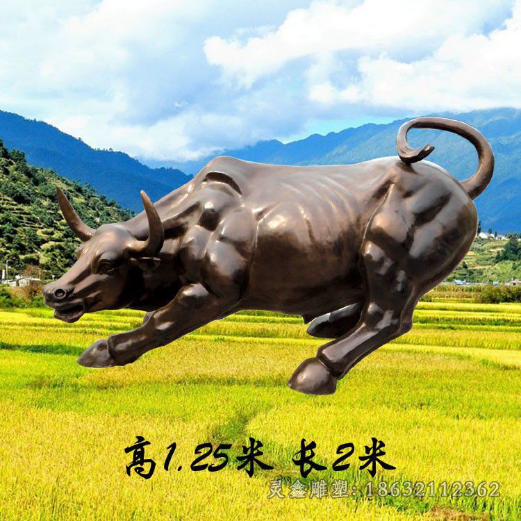 华尔街牛公园景观铜雕