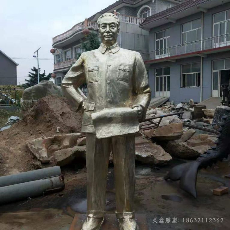 名人周恩来校园人物铜雕