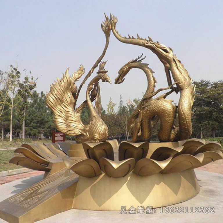 金色凤凰广场不锈钢雕塑