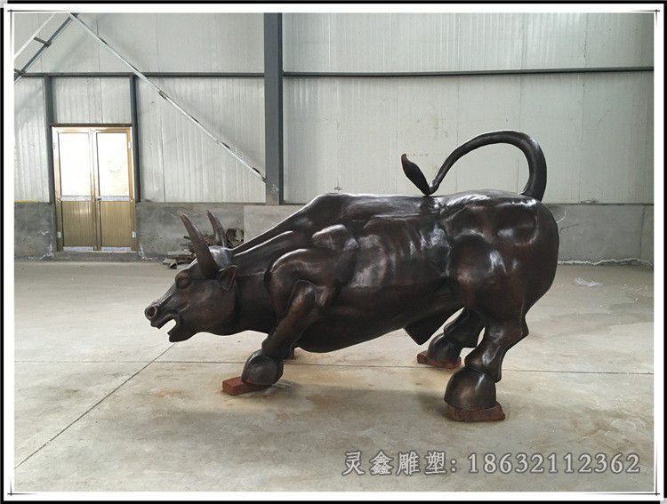 抽象牛小区动物铜雕