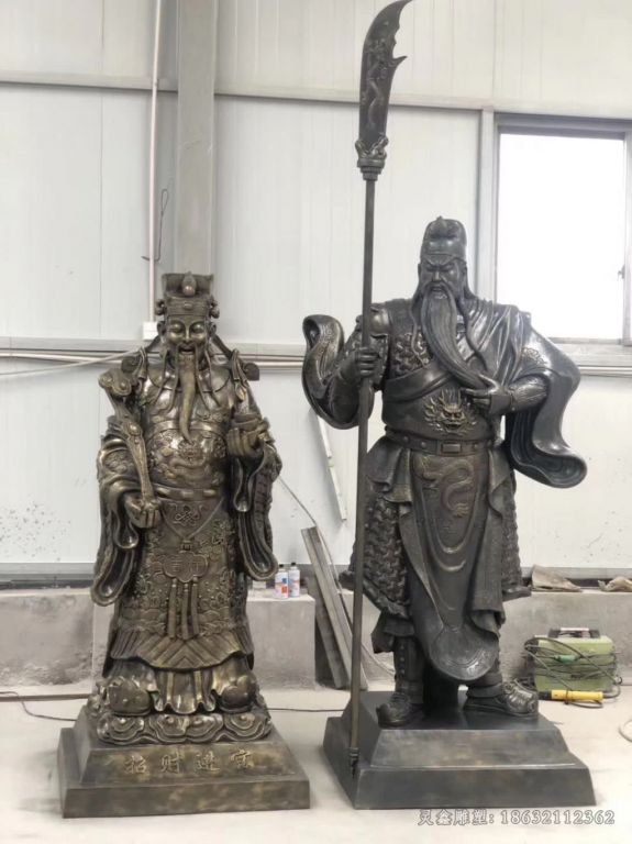 持刀关公公园人物铜雕