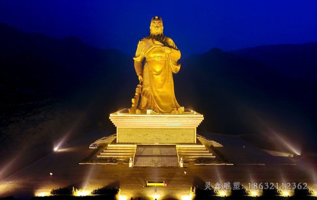 金色关公城市景观铜雕