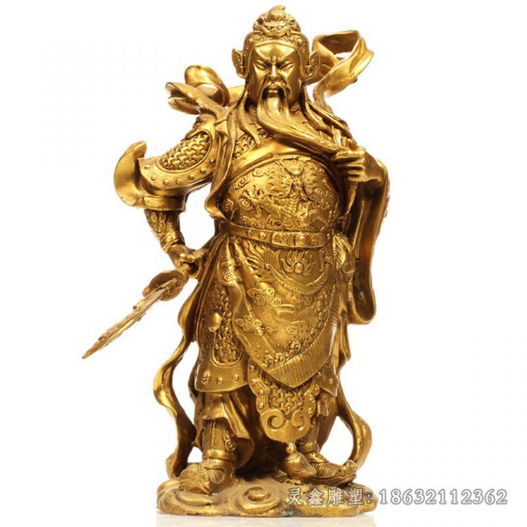 金色关公广场景观铜雕
