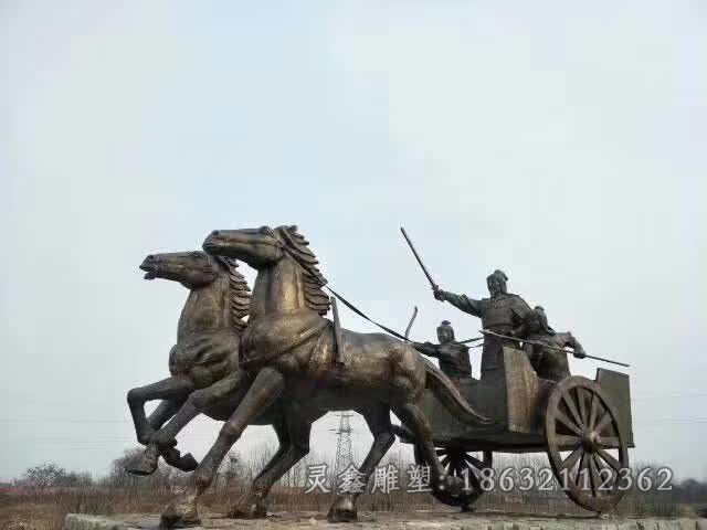 赶马车广场景观铜雕