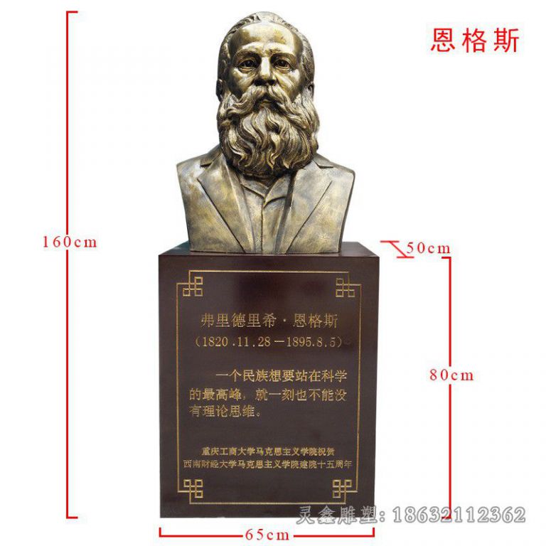 恩格斯人物胸像城市铜雕