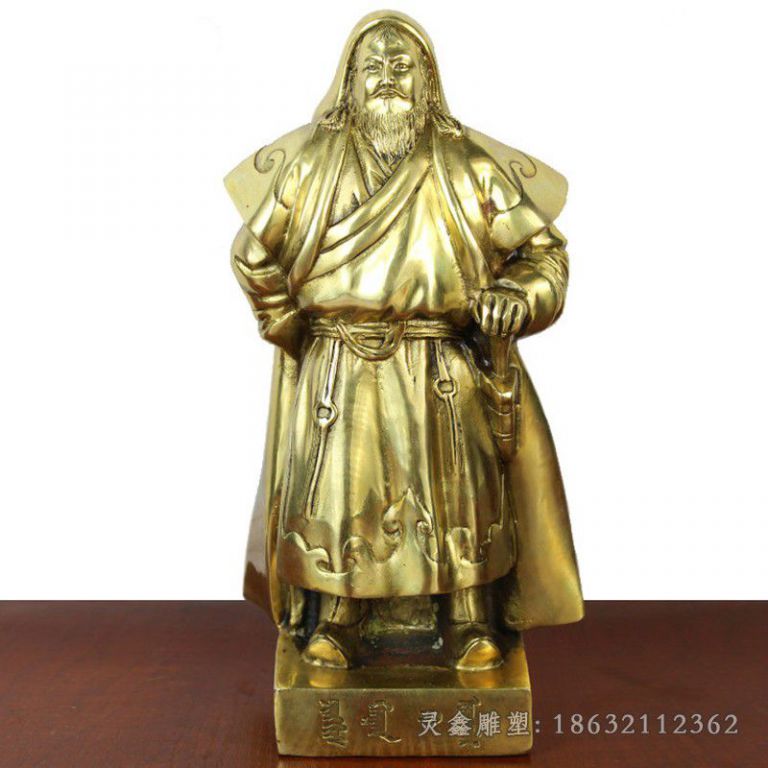 政治家成吉思汗校园铜雕