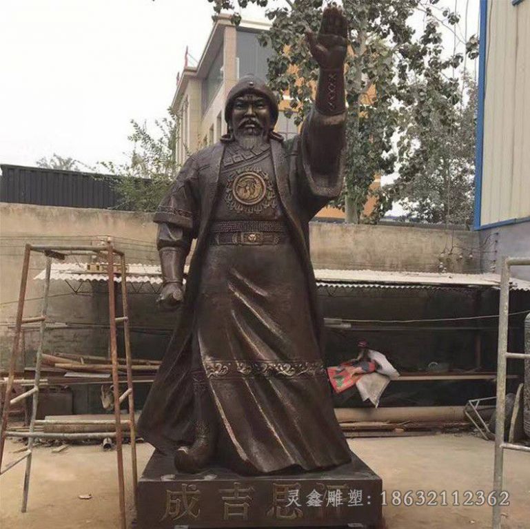 政治家成吉思汗公园铜雕