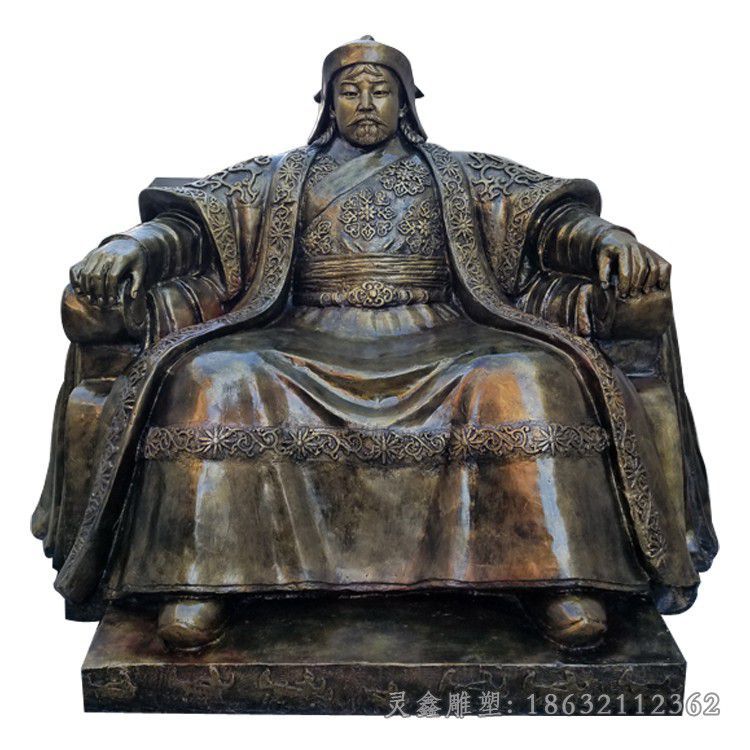 政治家成吉思汗景区铜雕