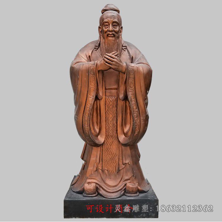 春秋孔子户外景观铜雕