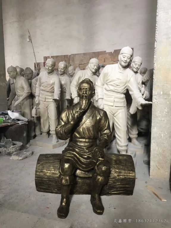 古代名匠鲁班别墅铜雕