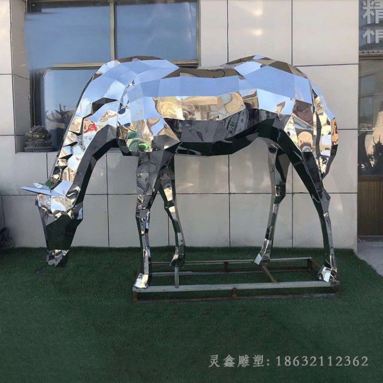 几何小鹿不锈钢园林雕塑